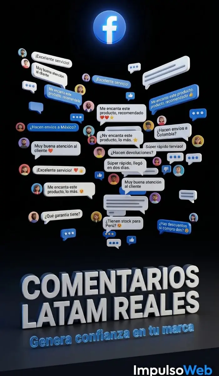 Comprar comentarios Facebook Colombia reales LATAM baratos
